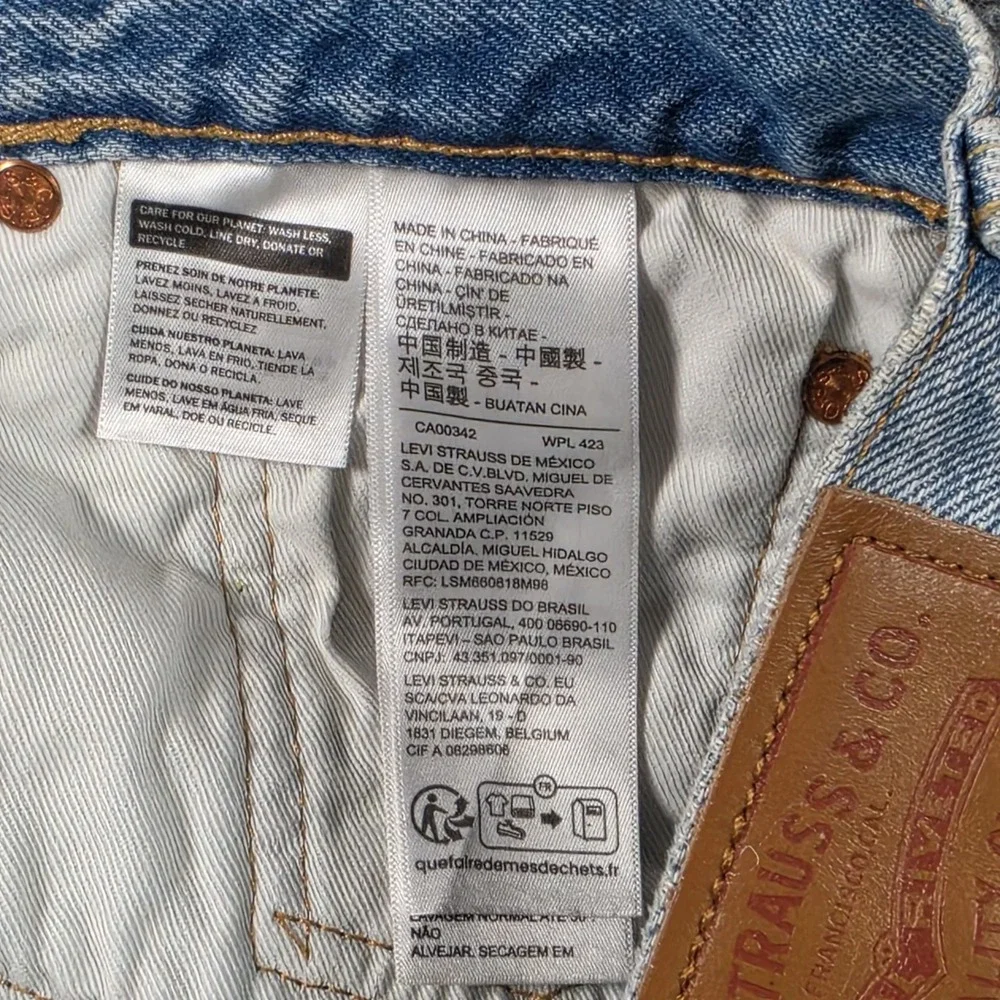 Levis 501 Original Fit Light Blue Distressed Patchwork Boro Jeans 28x30 NWT Mens